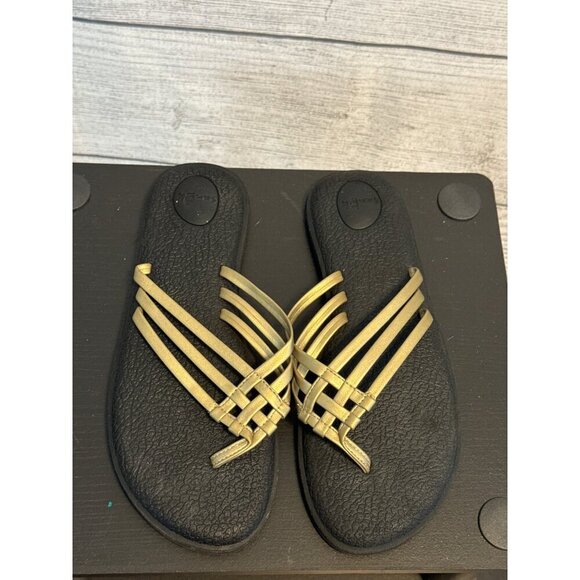 Sanuk Yoga Salty Metallic Sandals Size 9 - Picture 1 of 2